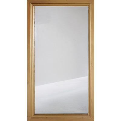 Giltwood Framed Mirror and Wooden Stool