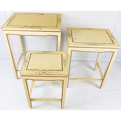 Group of Vintage Hand Painted Nesting Tables