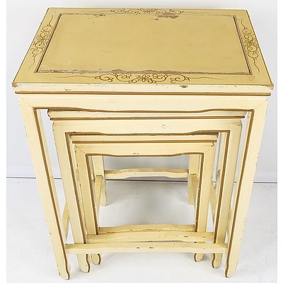 Group of Vintage Hand Painted Nesting Tables