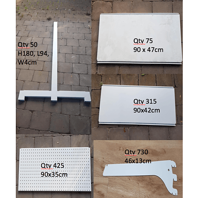 Large Bulk Amount of Pegboard Shelving