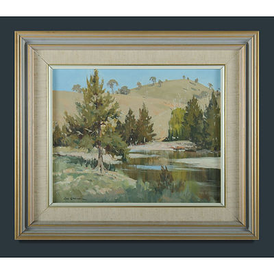 GRAHAM, Les (b.1942), 'A Bend in the Turon' Oil on Canvas on Board