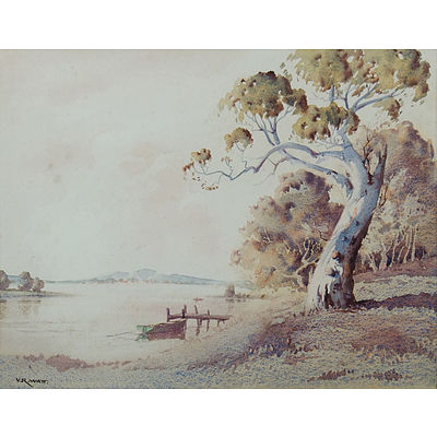 WATT, Victor Robert (1886-1970) 'Forster, Tuncurry in Distance' Watercolour