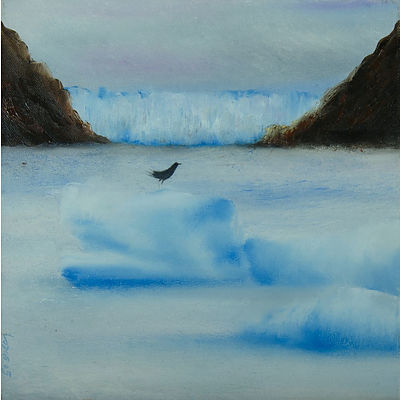 LODGE, Annette (b.1955) (3) 'Land of Fire,' 2006 (61x76cm); 'Glacier Grey, Patagonia I & III,' 2005 (30x30cm each). All ex Soho Galleries, Sydney Oil on Canvas (3)