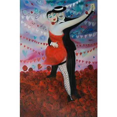 LODGE, Annette (b.1955) (2) 'Inside the Beagle Channel,' 2006 (122x40cm); & 'Tango de la Boca,' 2006 (91x61cm). Both ex Soho Galleries, Sydney Oil on Canvas (2)