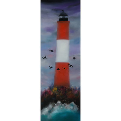 LODGE, Annette (b.1955) (2) 'Inside the Beagle Channel,' 2006 (122x40cm); & 'Tango de la Boca,' 2006 (91x61cm). Both ex Soho Galleries, Sydney Oil on Canvas (2)