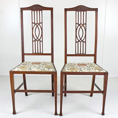 Pair of Edwardian Walnut Side Chairs