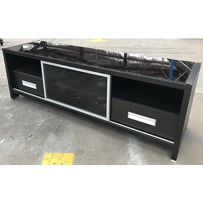 Modern Black Laminate Lowline Entertainment Unit