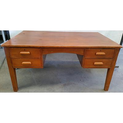 Vintage Maple Keyhole Desk