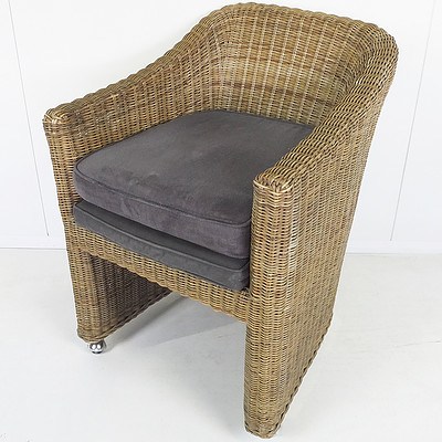 Outdoor Cane Table and Chair Setting