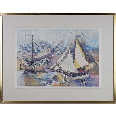 Donald Friend (1915-1989) The Prahu from Nusa Hand Signed Limited Edition Offset Print 11/50