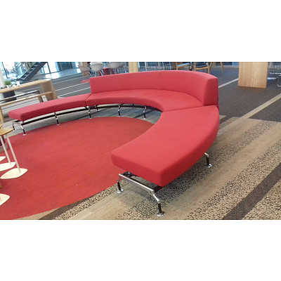 Curved Red Modular Lounge