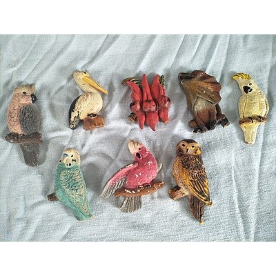 Vintage plaster magnets of Australian animals & plants (Qty: 8)