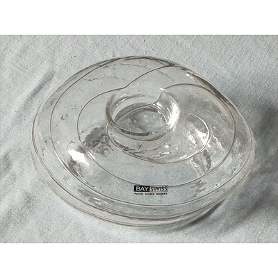 Bay Swiss Glass Swirl tealight candle holder