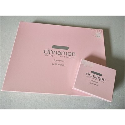 Set of 6 Rectangular place mats and coasters ""Romance"" by Jill Kirstein