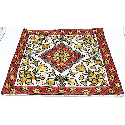 Three Hand Made Kashmiri Crewel Work Pillow Cases