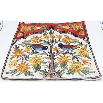 Three Hand Made Kashmiri Crewel Work Pillow Cases