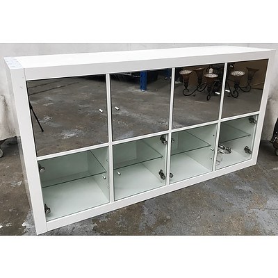 Two White 8 Door Chest