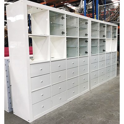 Two White Door & Drawer Chest
