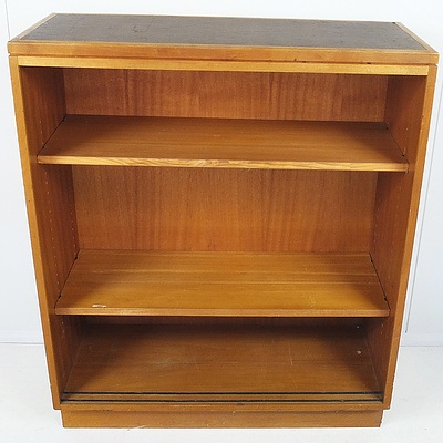 K Westbra Brown Vinyl Top Ash Bookcase Circa 1960's