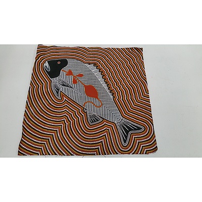 Four Aboriginal Oil on Canvas Works