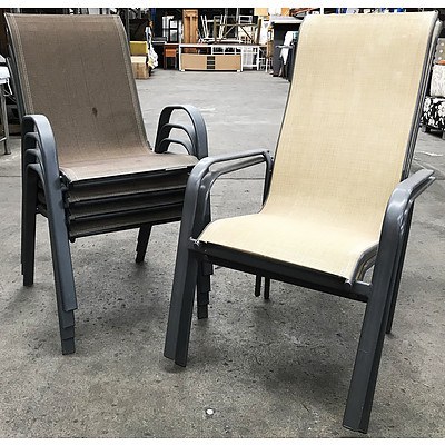 6 Aluminium Outdoor Armchairs