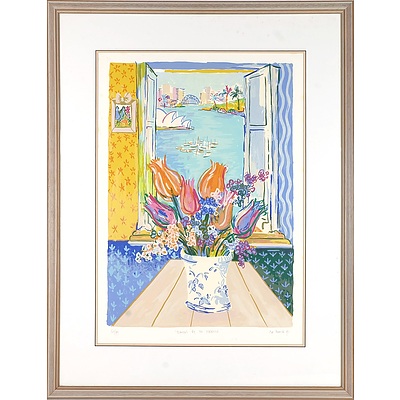 HANNAH, Eva (b.1942) (2) 'Old Nice,' 1992; 'Flowers by the Harbour,' 1991 , limited edition print 225/350; screenprint 50/99