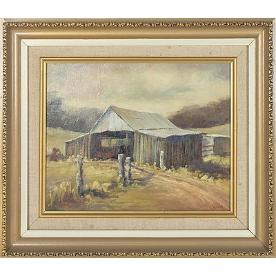 GREEN Des , 'The Barn', Oil on Board