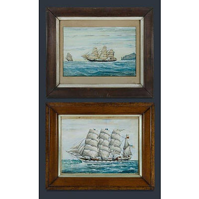 GURZENS ? R (2) , 19th C Ship Portraits. , W/Clr (2)