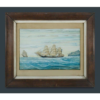 GURZENS ? R (2) , 19th C Ship Portraits. , W/Clr (2)