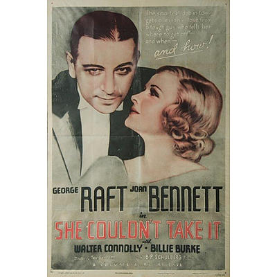 2 Framed Movie Posters, 'She Couldn't Take It,' Columbia Pictures, 1935; & 'Smash-Up: The Story of a Woman,' Universal-International Pictures, 1947 ,