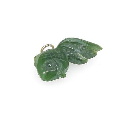 Carved Greenstone Jade Fish Pendant