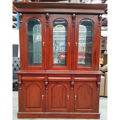 Antique Style Mahogany Buffet and Hutch