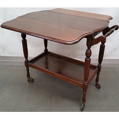 Vintage Maple Drop Side Drinks Trolley Circa 1960's