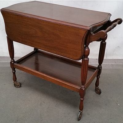 Vintage Maple Drop Side Drinks Trolley Circa 1960's