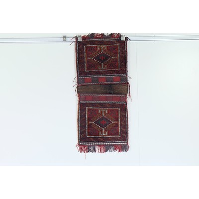 Eastern Hand Knotted Wool Pile Saddle Bag
