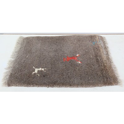 Hand Knotted Thick Wool Pile Persian Persian Gabbeh Mat