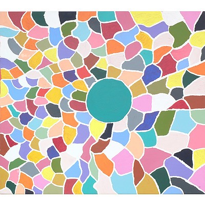 Judith Coppin (Yindjibarndi People) Windows of Colours Oil on Canvas