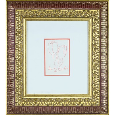 Andy Warhol (1928-1987) Crayon Sketch of Tulips
