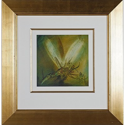 Pro Hart (1928-2006) Dragonfly No 4 Oil on Board