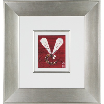 David Hart (1971-) Dragonfly Red Oil on Board