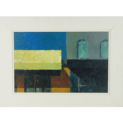 Huang He Wall Shadows 3 Oil on Board