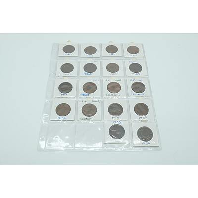 Thirty Two Australian Pennies From 1936 to 1964