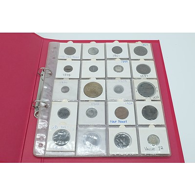 Collection of Various Foreign Coins Including 1988 U.S One Cent Coin, 1936 Half Penny and More