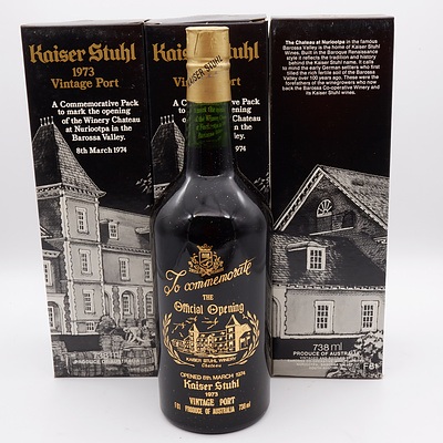 Three Bottles of Kaiser Stuhl Commemorative 1973 Vintage Port 738ml