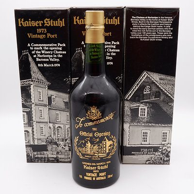 Three Bottles of Kaiser Stuhl Commemorative 1973 Vintage Port 738ml