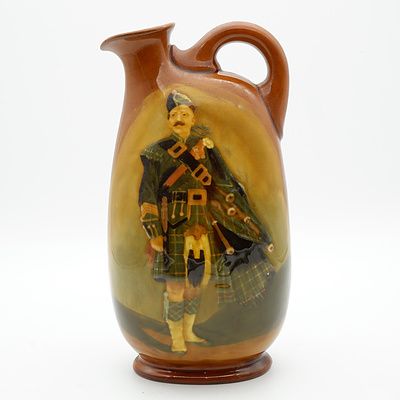 Royal Doulton Kingsware Pipe Major Dewar's Whisky Flask