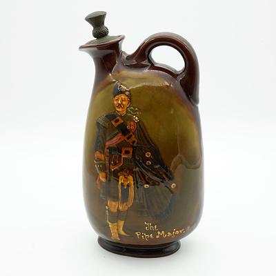 Royal Doulton Kingsware The Pipe Major Dewar's Whisky Flask