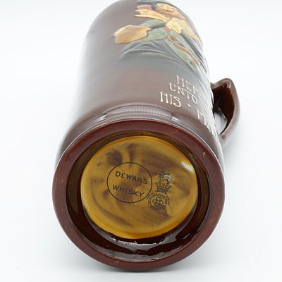 Royal Doulton Kingsware Here's a Health Unto His Majesty Dewar's Whisky Decanter