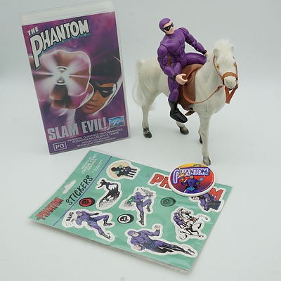 Group of Phantom Toys, Including 1996 Phantom Movie and 1998 Model Phantom and Horse 