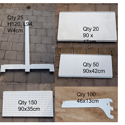 Commercial Pegboard 120cm High Shop Shelving